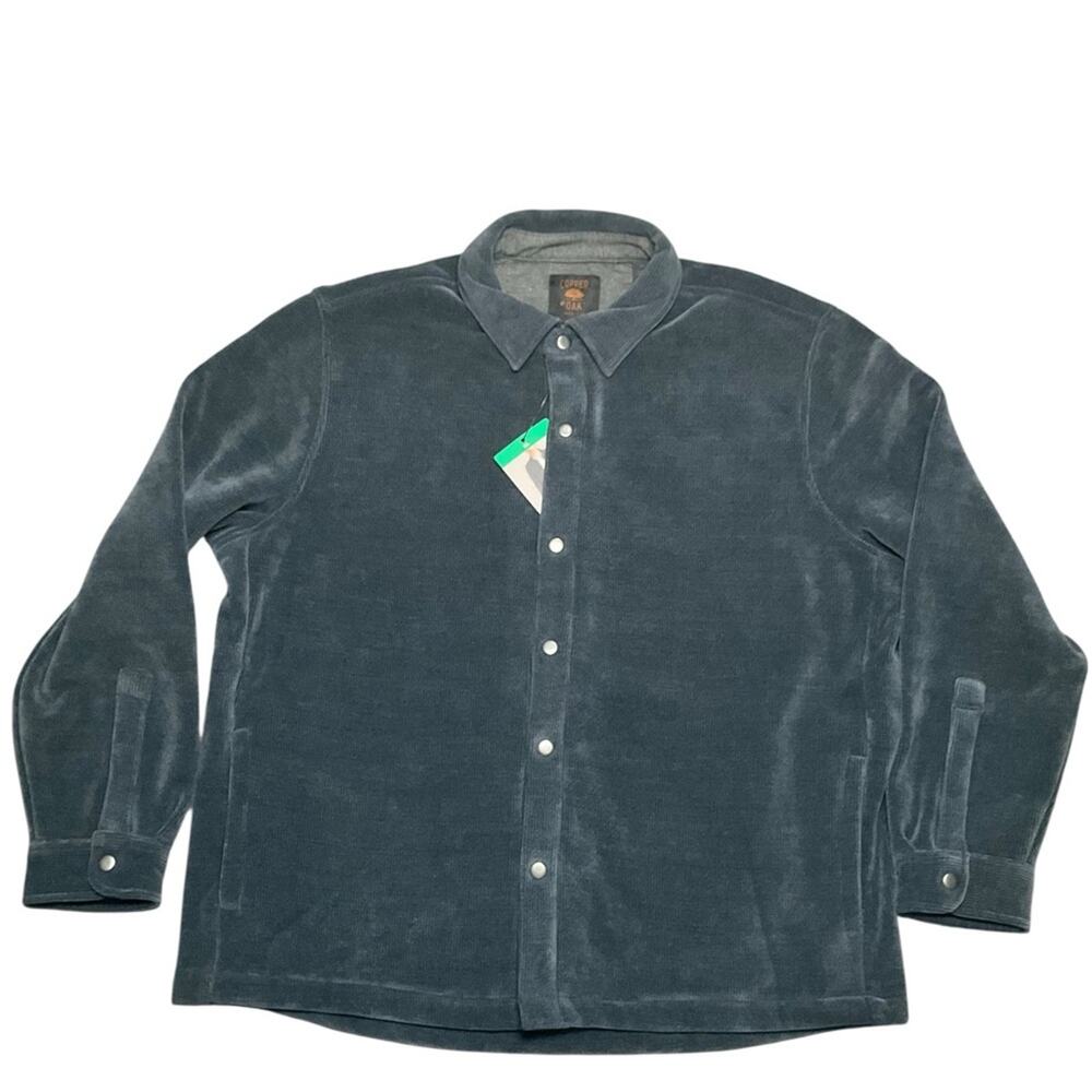 Copper & Oak Men's Shirt Jacket Dark Blue Corduroy Stretch Fabric Size XL NWT